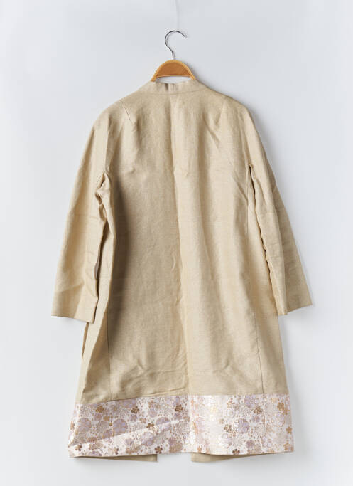 Manteau long coupe droite sans capuche beige YAYOU femme