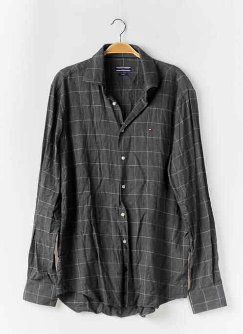 Chemise manches longues coupe droite gris TOMMY HILFIGER homme