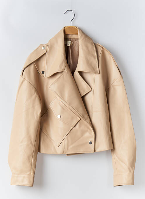 Veste simili cuir beige PARISIENNE ET ALORS pour femme