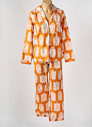 Pyjama coupe droite jaune HOUSE OF PENJELAJAH femme