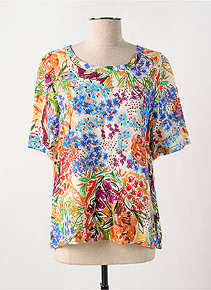 Blouse tissage popeline manches courtes orange MADE IN SENS femme