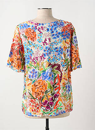 Blouse tissage popeline manches courtes orange MADE IN SENS femme