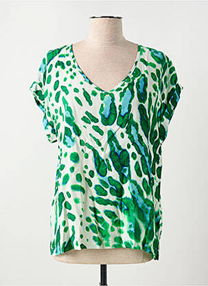 Blouse manches courtes manches courtes vert SIGNE NATURE femme
