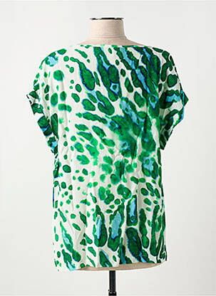Blouse tissage crêpe manches courtes vert SIGNE NATURE femme