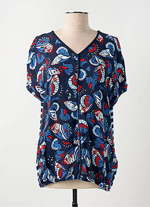 T-shirt col v manches courtes bleu CECIL femme