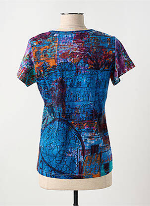 T-shirt imprimé fantaisie manches courtes bleu ORIENTIQUE NATURALLY femme