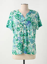 T-shirt col v manches courtes vert DIANE LAURY femme