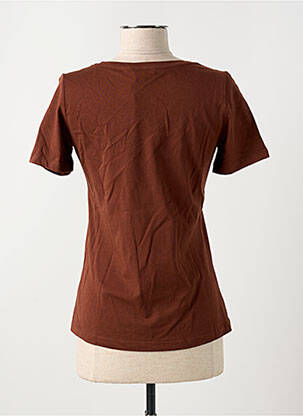T-shirt sérigraphie manches courtes marron TRAMONTANA femme