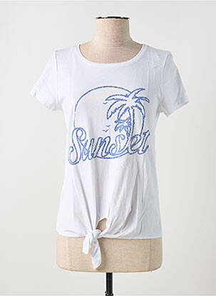 T-shirt sérigraphie manches courtes blanc JULIE GUERLANDE femme