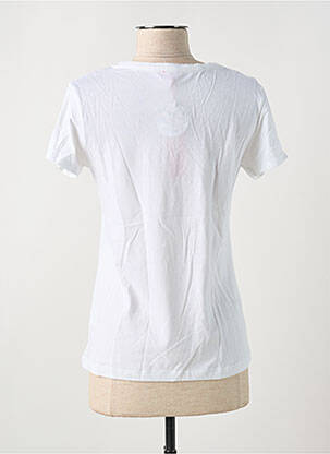 T-shirt sérigraphie avec strass manches courtes blanc FELINO femme