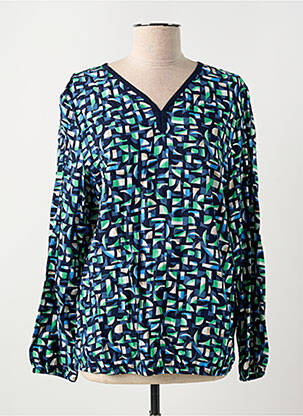 Blouse tissage popeline manches longues bleu CECIL femme
