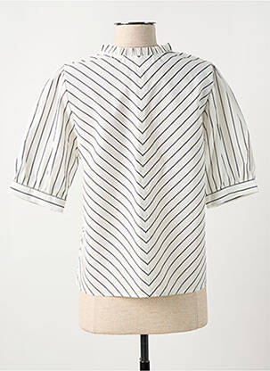 Blouse tissage crêpe manches courtes blanc CREAM femme