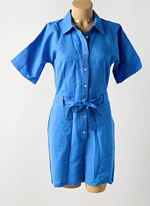 Combishort fermeture boutonnée sur le devant manches courtes bleu C'EST BEAU LA VIE femme