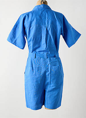 Combishort fermeture boutonnée sur le devant manches courtes bleu C'EST BEAU LA VIE femme