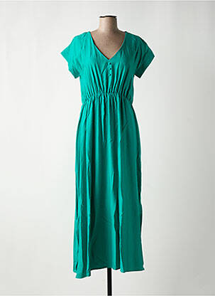 Robe mi-longue manches courtes manches courtes vert C'EST BEAU LA VIE femme