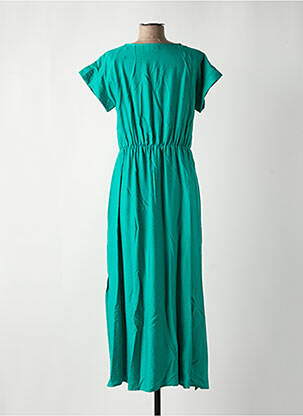 Robe mi-longue coupe fluide manches courtes vert C'EST BEAU LA VIE femme