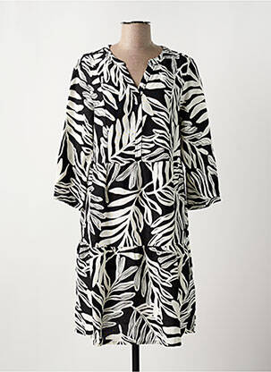 Robe mi-longue manches 3/4 manches 3/4 noir CECIL femme