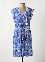 Robe mi-longue imprimé fantaisie sans manche bleu C'EST BEAU LA VIE femme