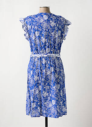 Robe mi-longue imprimé fantaisie sans manche bleu C'EST BEAU LA VIE femme