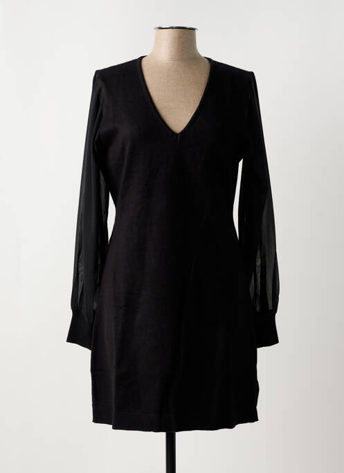 Robe mi-longue manches longues manches longues noir FREEMAN T.PORTER femme