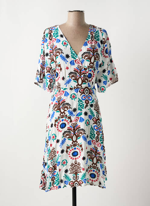 Robe mi-longue blanc C'EST BEAU LA VIE pour femme