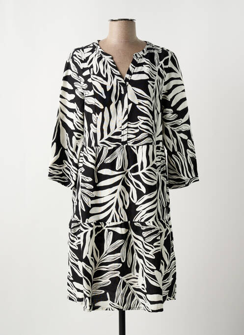 Robe mi-longue manches 3/4 manches 3/4 noir CECIL femme