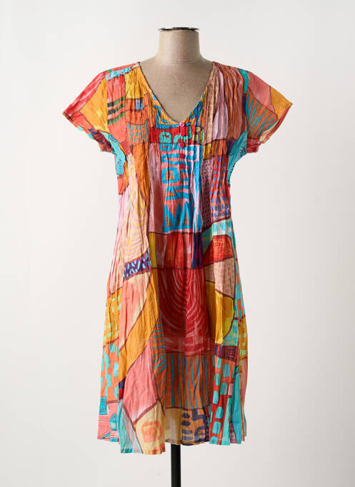 Robe mi-longue orange ORIENTIQUE NATURALLY pour femme