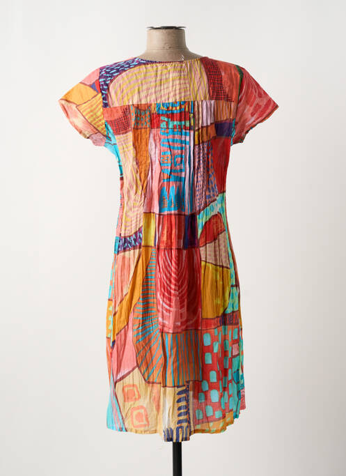 Robe mi-longue orange ORIENTIQUE NATURALLY femme