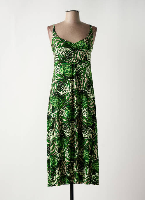 Robe mi-longue vert GEISHA pour femme