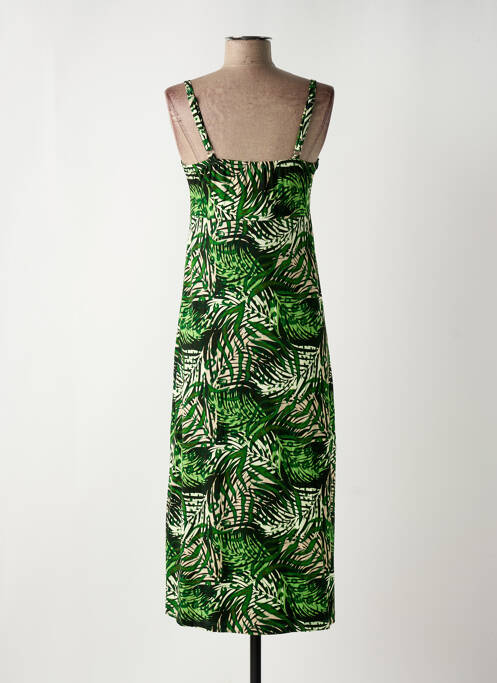 Robe mi-longue vert GEISHA pour femme