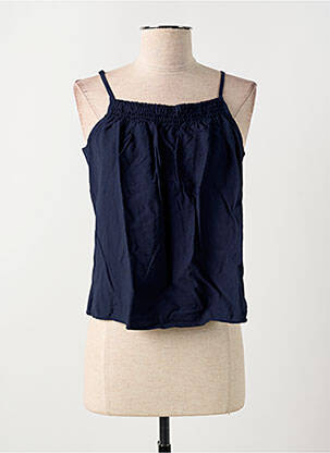 Top manches bretelles ajustables fines bretelles bleu CREAM femme