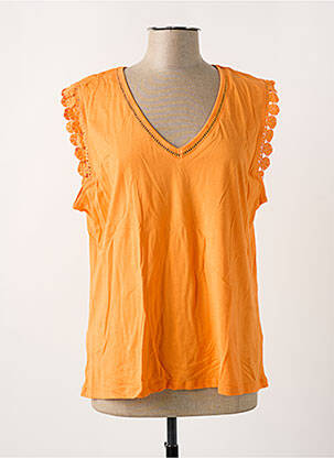 T-shirt coupe droite manches courtes orange JULIE GUERLANDE femme