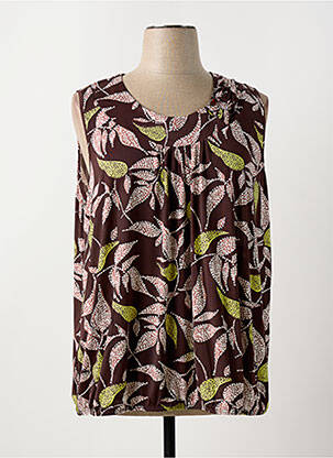 Top stretch sans manche marron DIANE LAURY femme