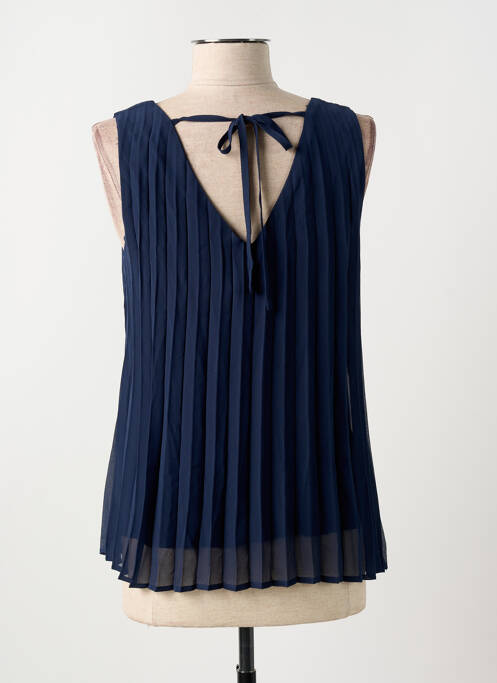 Top col v sans manche bleu CREAM femme