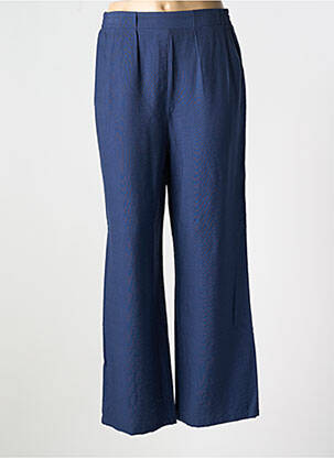 Pantalon droit taille élastique bleu C'EST BEAU LA VIE femme