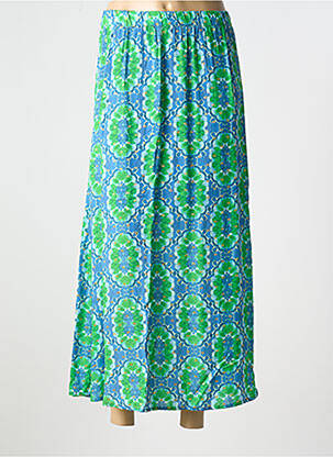 Jupe mi-longue taille élastique vert GEISHA femme