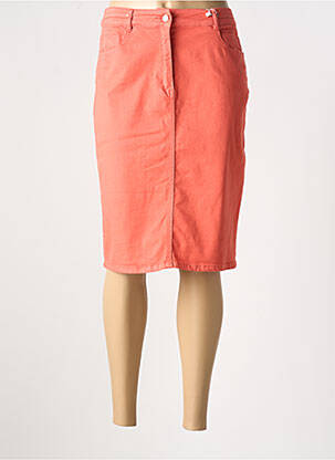 Jupe mi-longue coupe droite orange DIANE LAURY femme