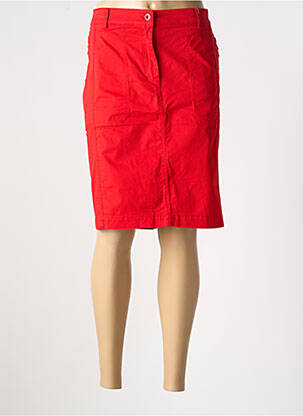 Jupe mi-longue coupe droite rouge BRANDTEX femme
