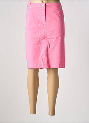 Jupe mi-longue coupe droite rose BRANDTEX femme