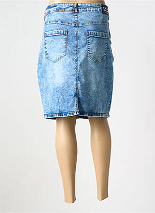 Jupe mi-longue coupe droite bleu CECIL femme