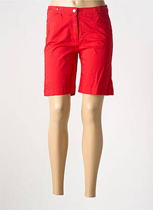 Bermuda coupe droite rouge FELINO femme
