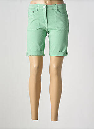 Bermuda fermeture zippée sous rabat boutonné vert COASTLINE femme