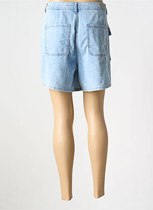 Jupe short fermeture zippée sous rabat boutonné bleu GEISHA femme