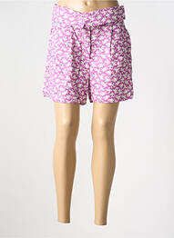 Short fermeture zippée sous rabat boutonné violet C'EST BEAU LA VIE femme