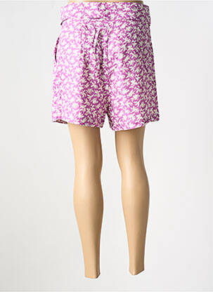 Short fermeture zippée sous rabat boutonné violet C'EST BEAU LA VIE femme