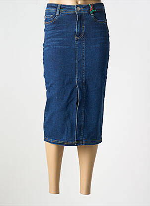 Jupe mi-longue bleu STREET ONE femme