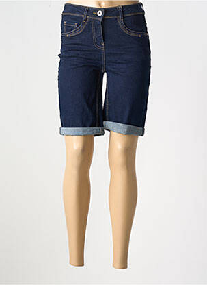 Bermuda fermeture zippée sous rabat boutonné bleu CECIL femme