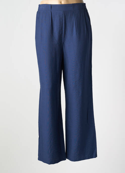 Pantalon droit taille élastique bleu C'EST BEAU LA VIE femme
