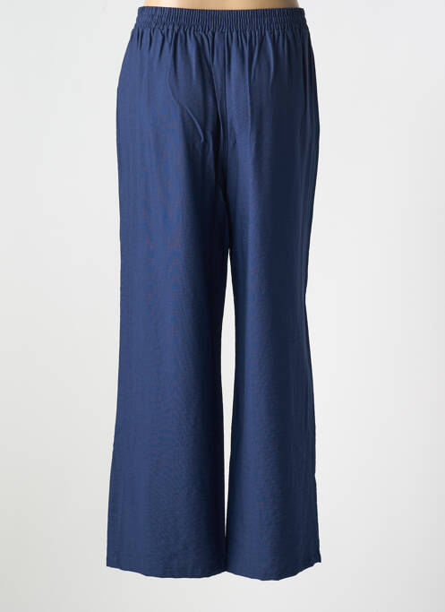 Pantalon droit taille élastique bleu C'EST BEAU LA VIE femme