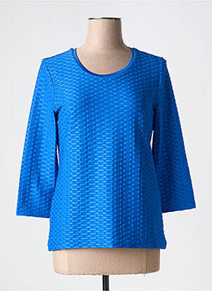 Top col rond manches 3/4 bleu BETTY BARCLAY femme